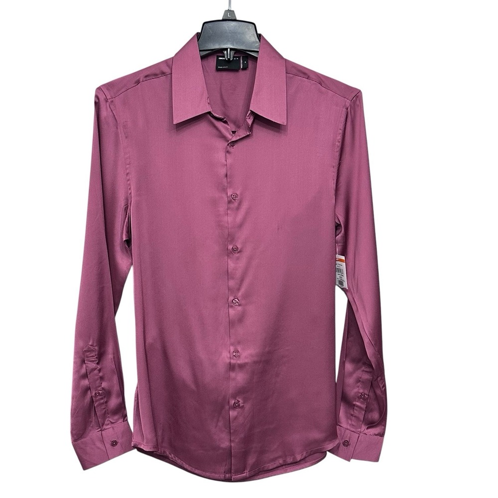 ASOS‎ Long Sleeve Satin Button Up Backless Blouse Top Shirt Women's Size M